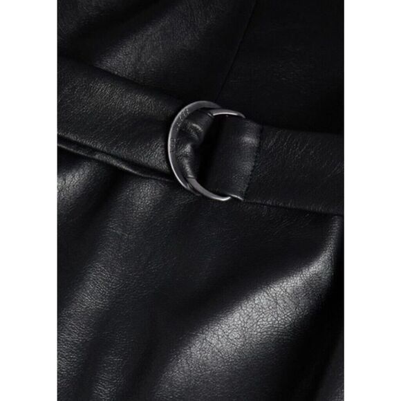 Ted Baker Black Optunia PU Belted Mini Dress sz 6 US - Picture 5 of 12